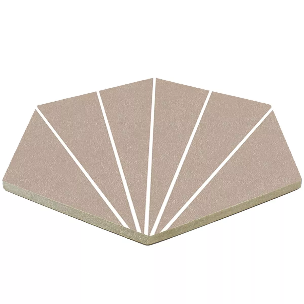 Porcelain Stoneware Tiles Millennium Hexagon 3D Optic Taupe 22,5 x 25,9cm