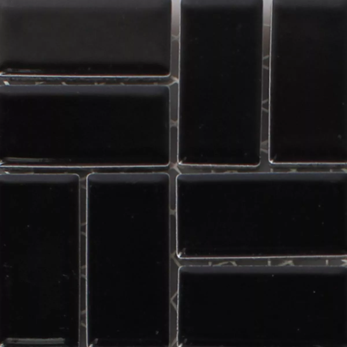 Sample Mosaic Tiles Ceramic Cristianos Black Mat