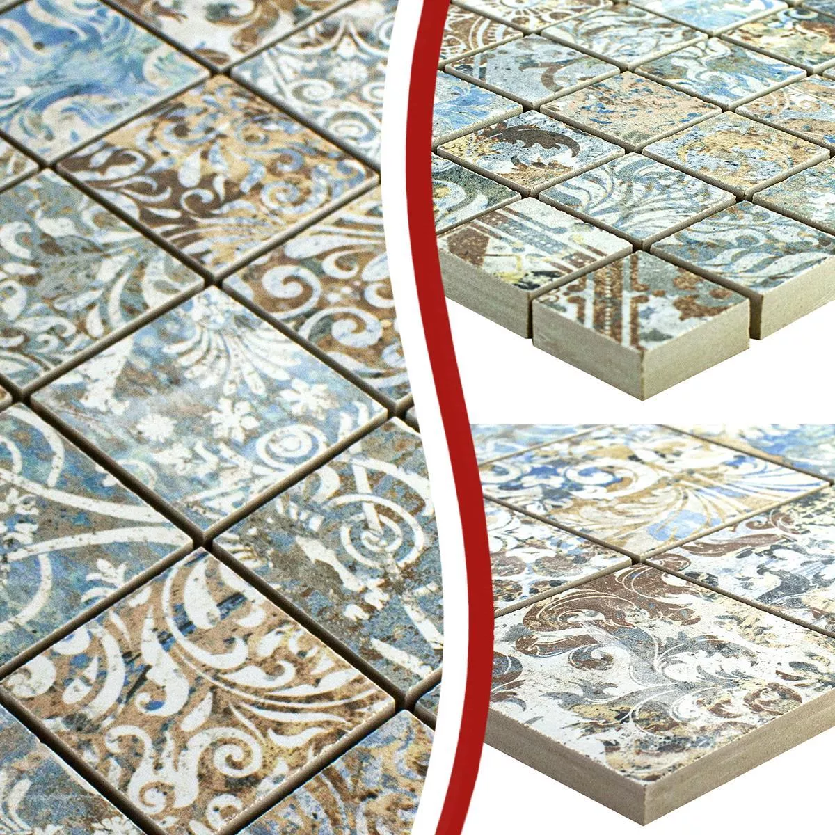 Ceramic Mosaic Tiles Patchwork Colored