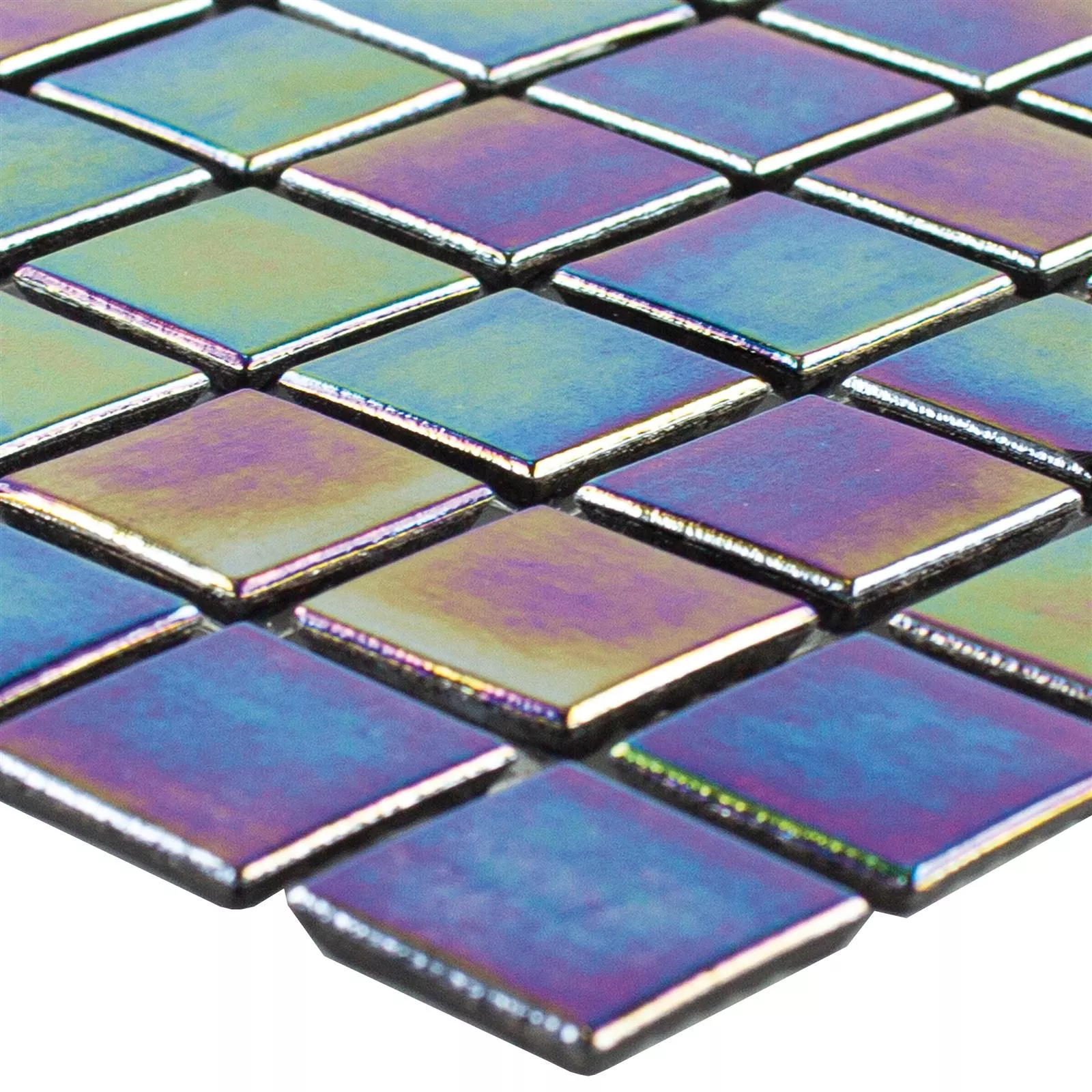 Glass Mosaic Williams Nacre Effect Green Black Glass Mosaic Williams Nacre Effect Green Black