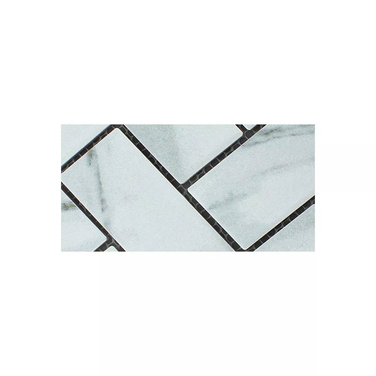 Sample Ceramic Mosaic Tiles Fernley Fish Bone Carrara Stone Optic Carrara