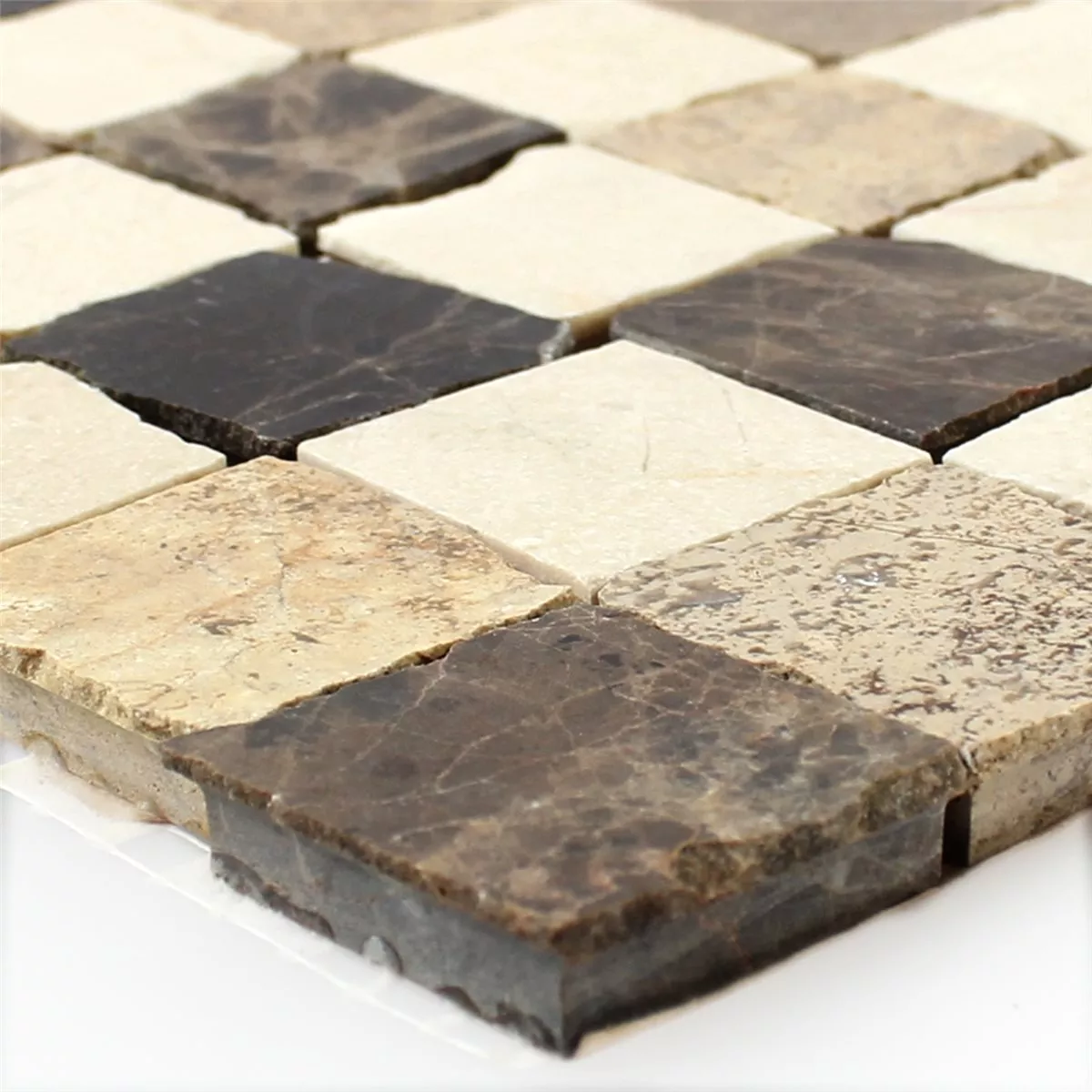 Sample Mosaic Tiles Marble Natural Stone Beige Crema Emperador
