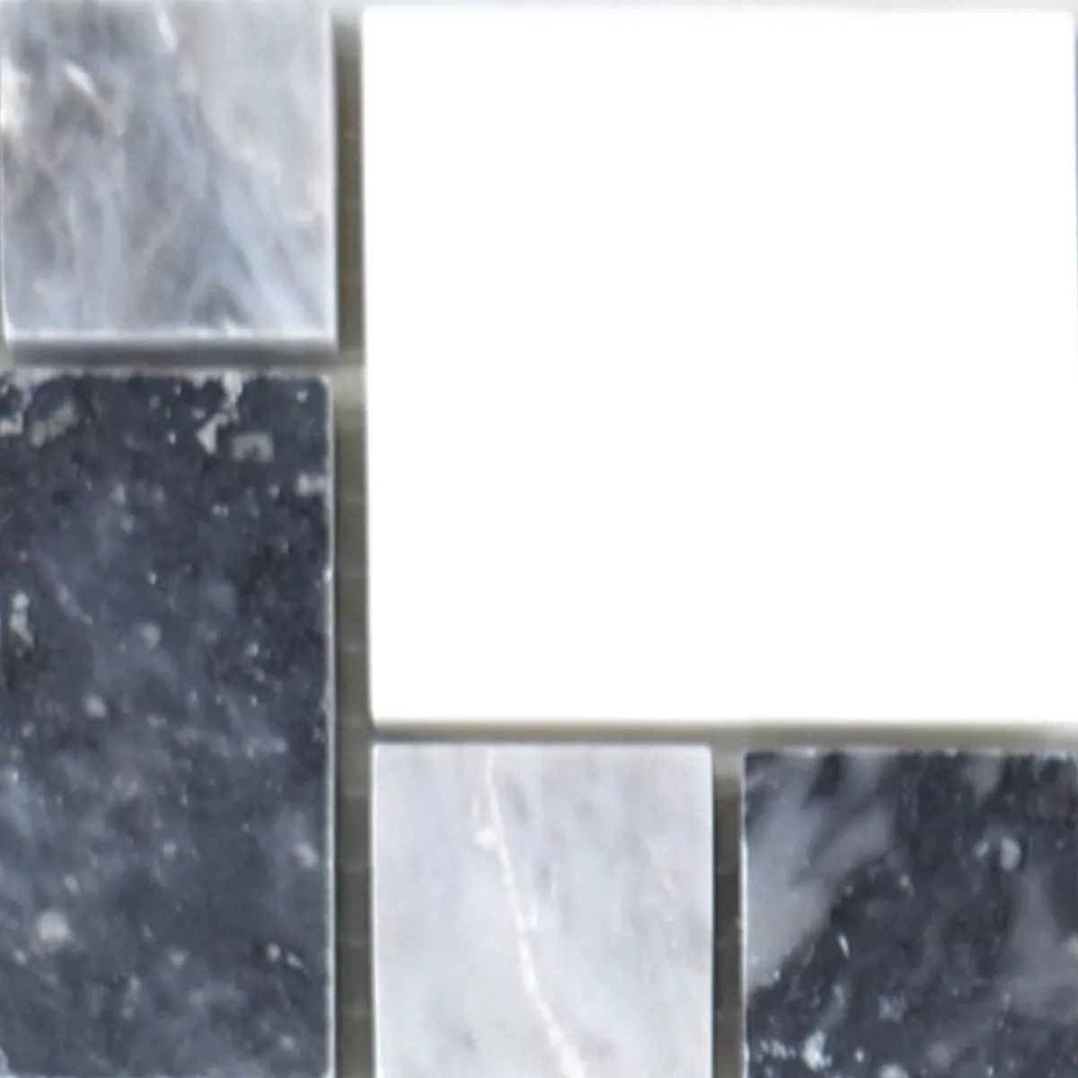 Sample Marble Natural Stone Mosaic Tiles Cordoba Black Grey White