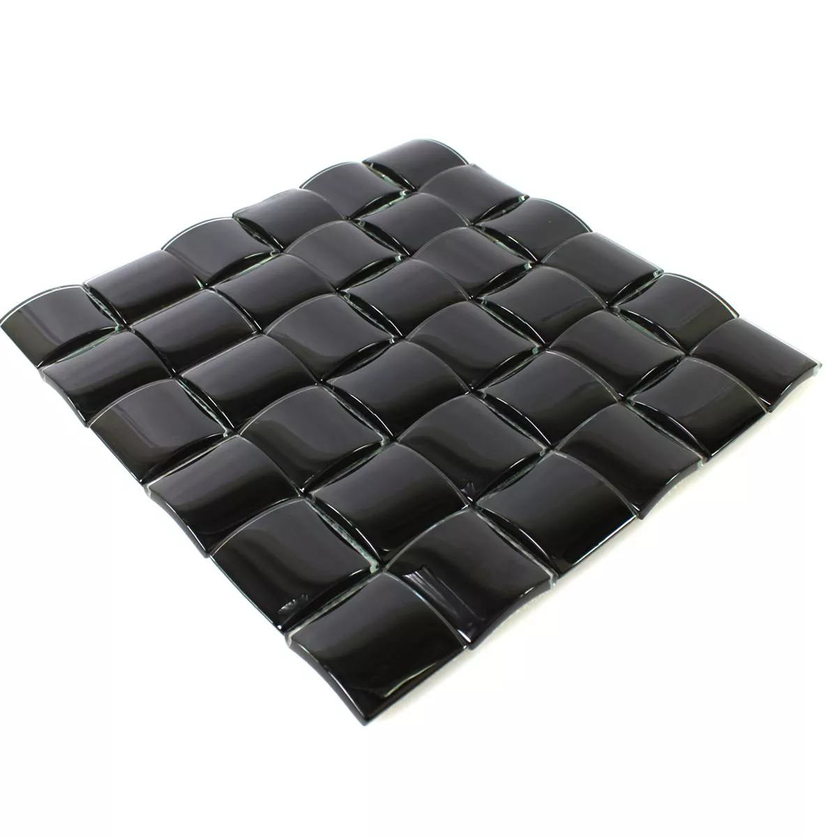 Sample Mosaic Tiles Glass D Effect Black Uni
