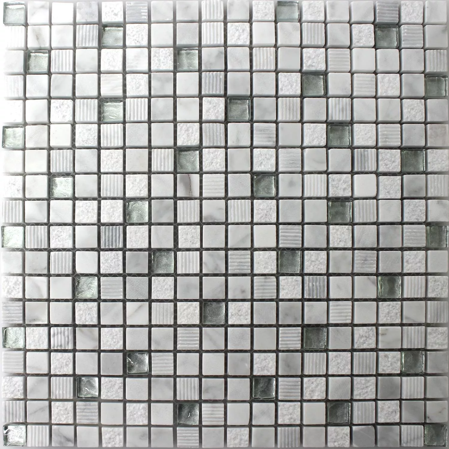 Mosaic Tiles Glass Natural Stone Yukon White