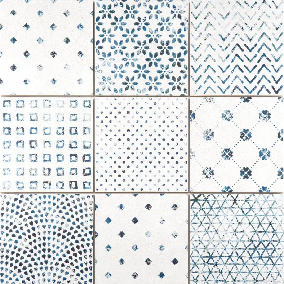 Sample Floor Tiles Talia Retro Optic Blue 18,5x18,5cm