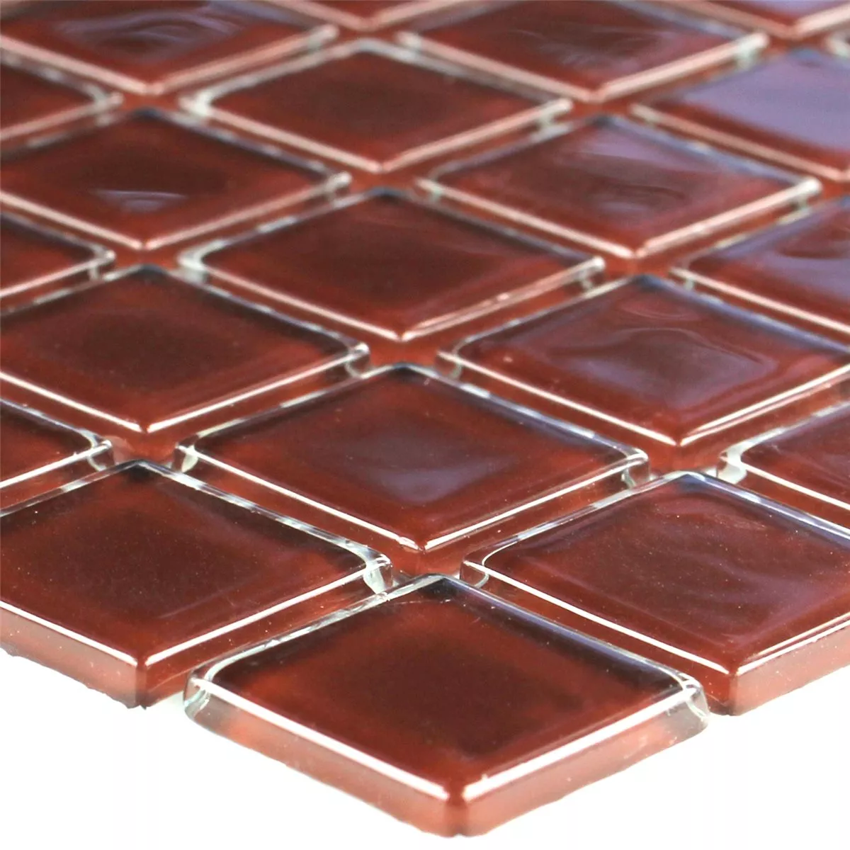 Mosaic Tiles Glass 25x25x4mm Dark Brown Uni