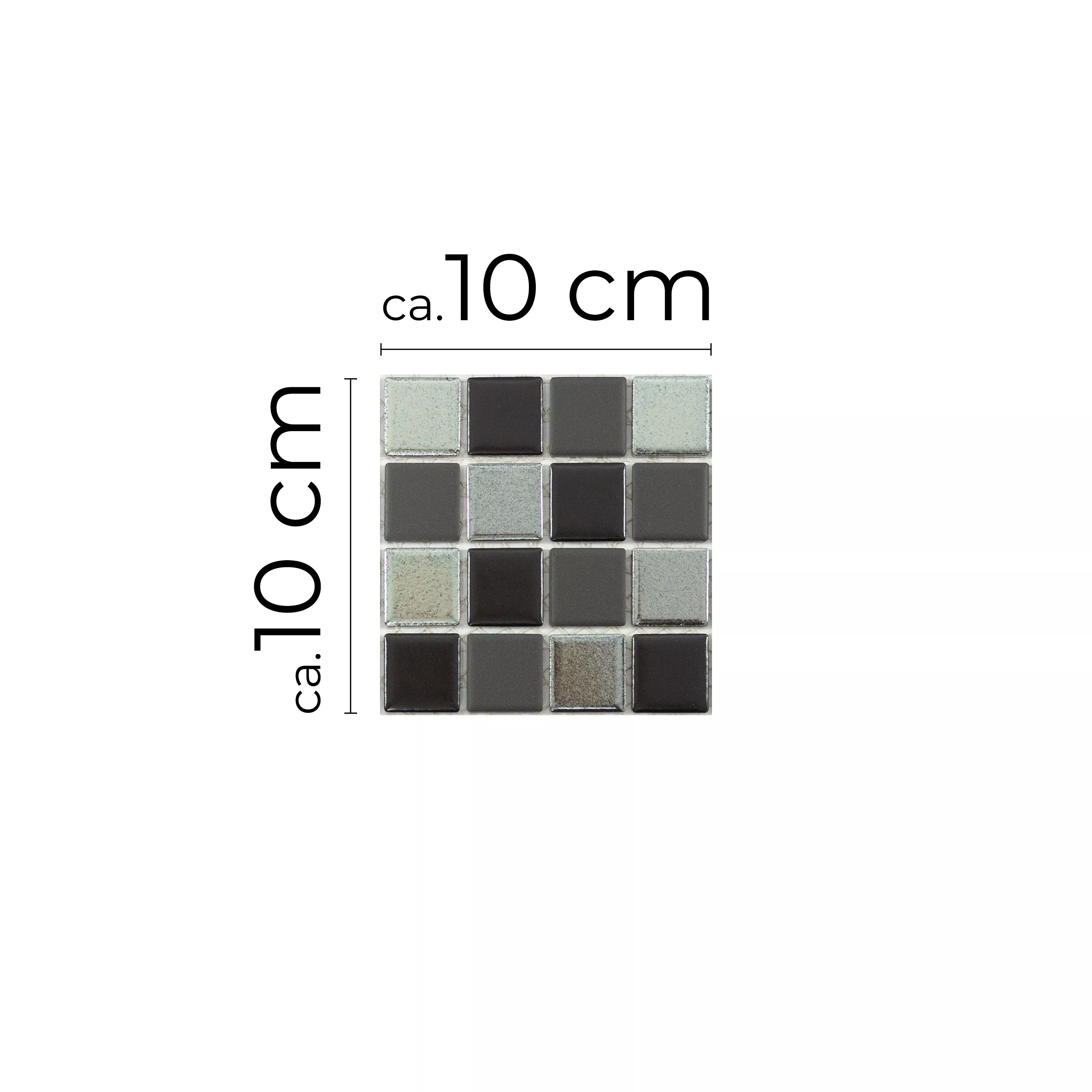 Sample Ceramic Mosaic Tile Moonstone Black Grey