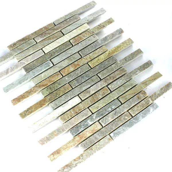 Sample Mosaic Tiles Natural Stone Quartzite Beige Mix Sticks