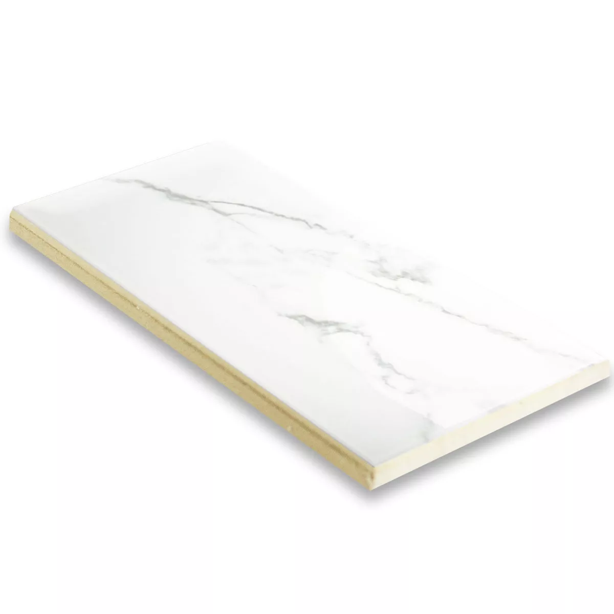 Metro Wall Tiles Girona Marble Optic Blanc Glossy 10x20cm