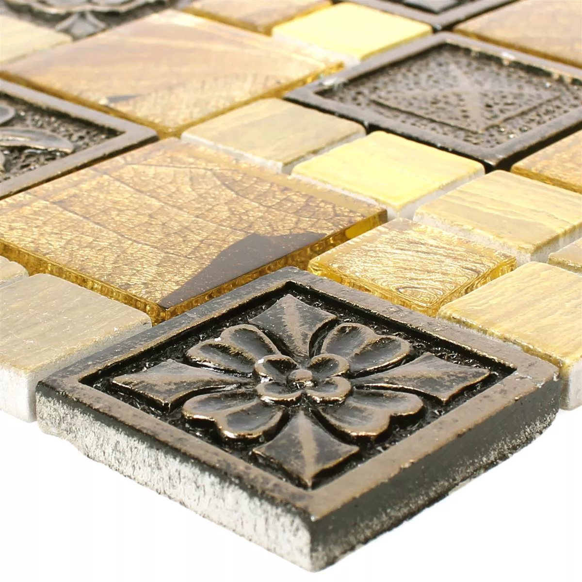 Mosaic Tiles Levanzo Glass Resin Ornament Mix Gold