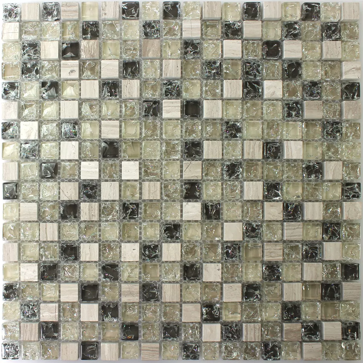 Sample Mosaic Tiles Glass Natural Stone Broken Green Grey