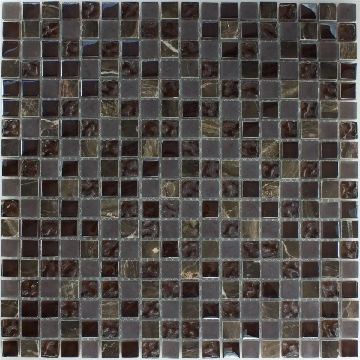 Sample Mosaic Tiles Glass Marble Sintra Brown 