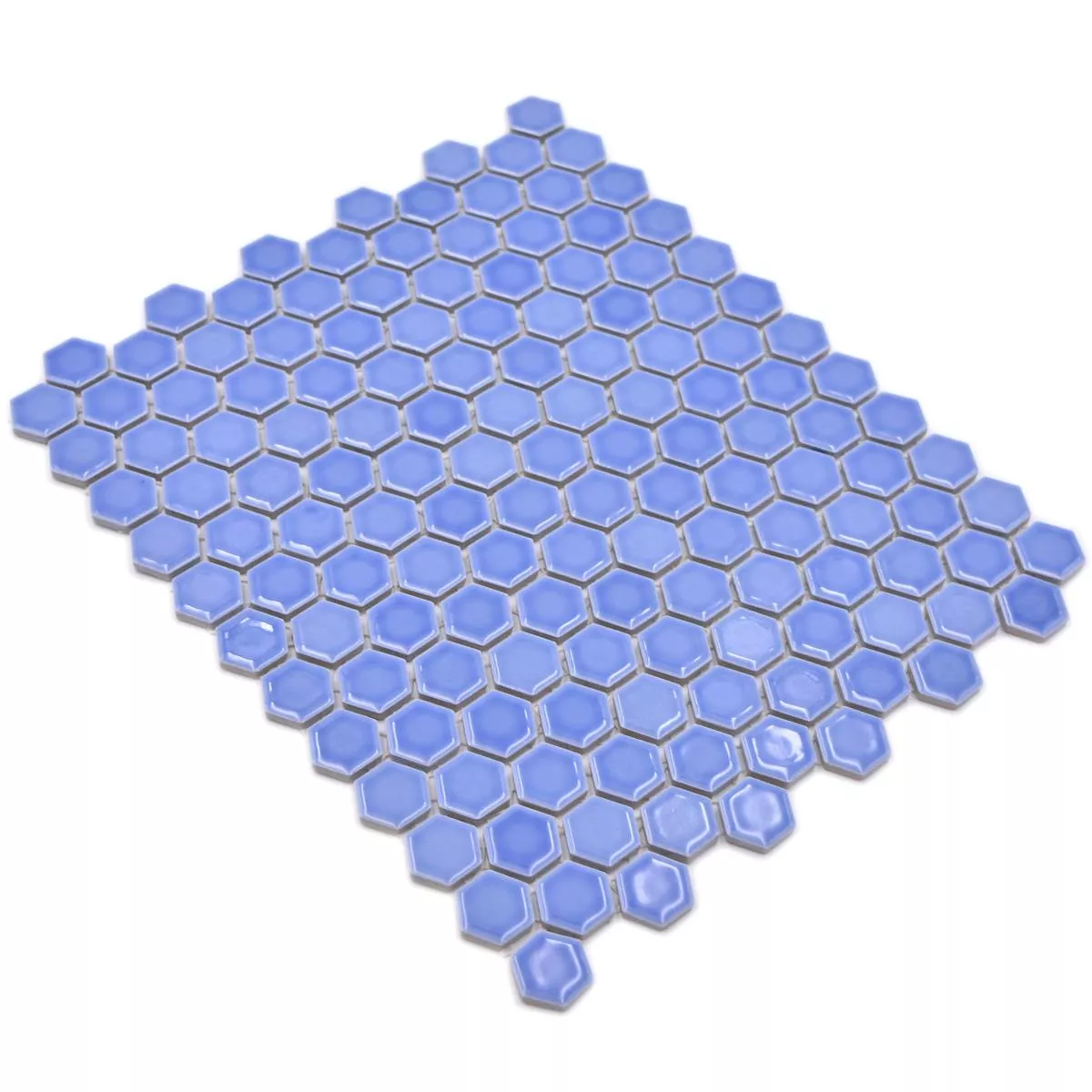 Sample from Ceramic Mosaic Salomon Hexagon Light Blue H23
