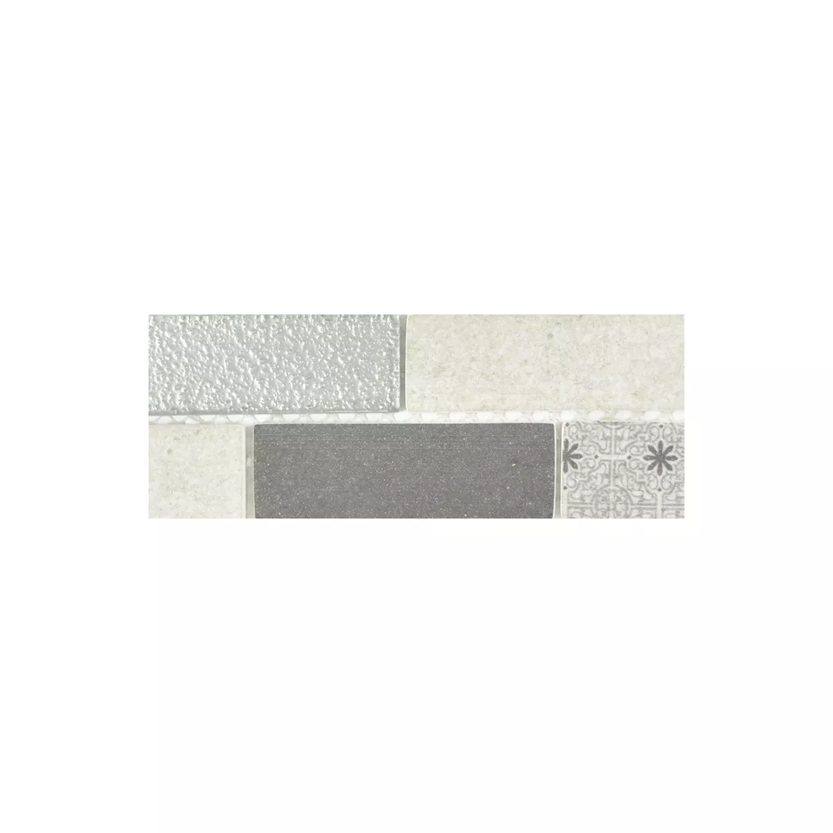 Sample Glass Mosaic Tiles Lunatic Retro Optic Brick Grey