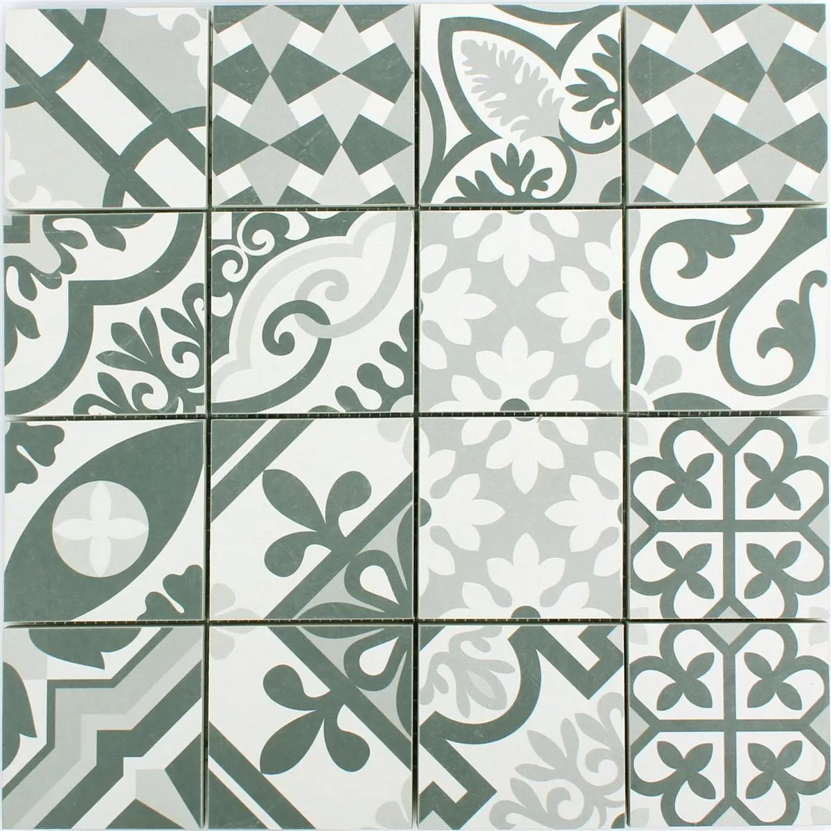 Ceramic Mosaic Retro Tiles Utopia Black White R10/B