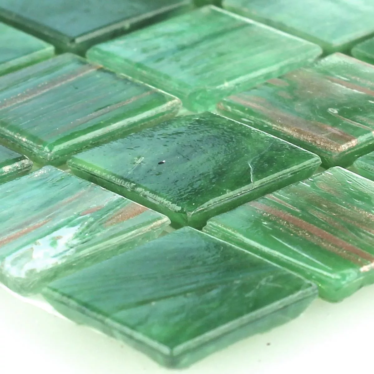 Sample Glass Effect Mosaic Tiles Gold Star Green