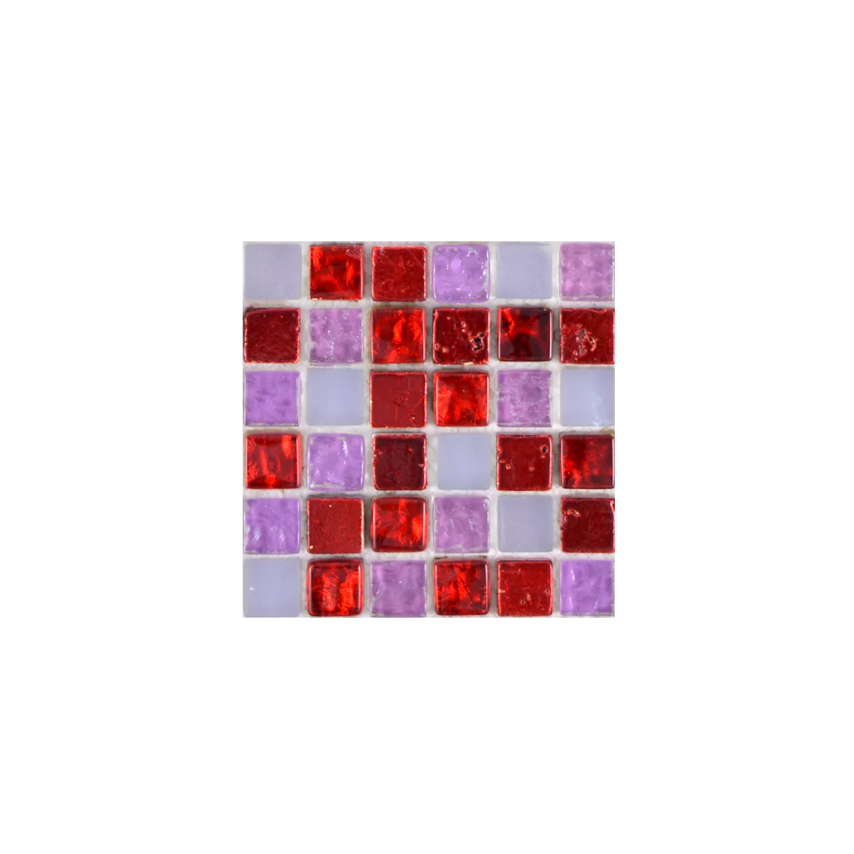 Sample Glass Mosaic Natural Stone Tiles Cleopatra Pink Red White