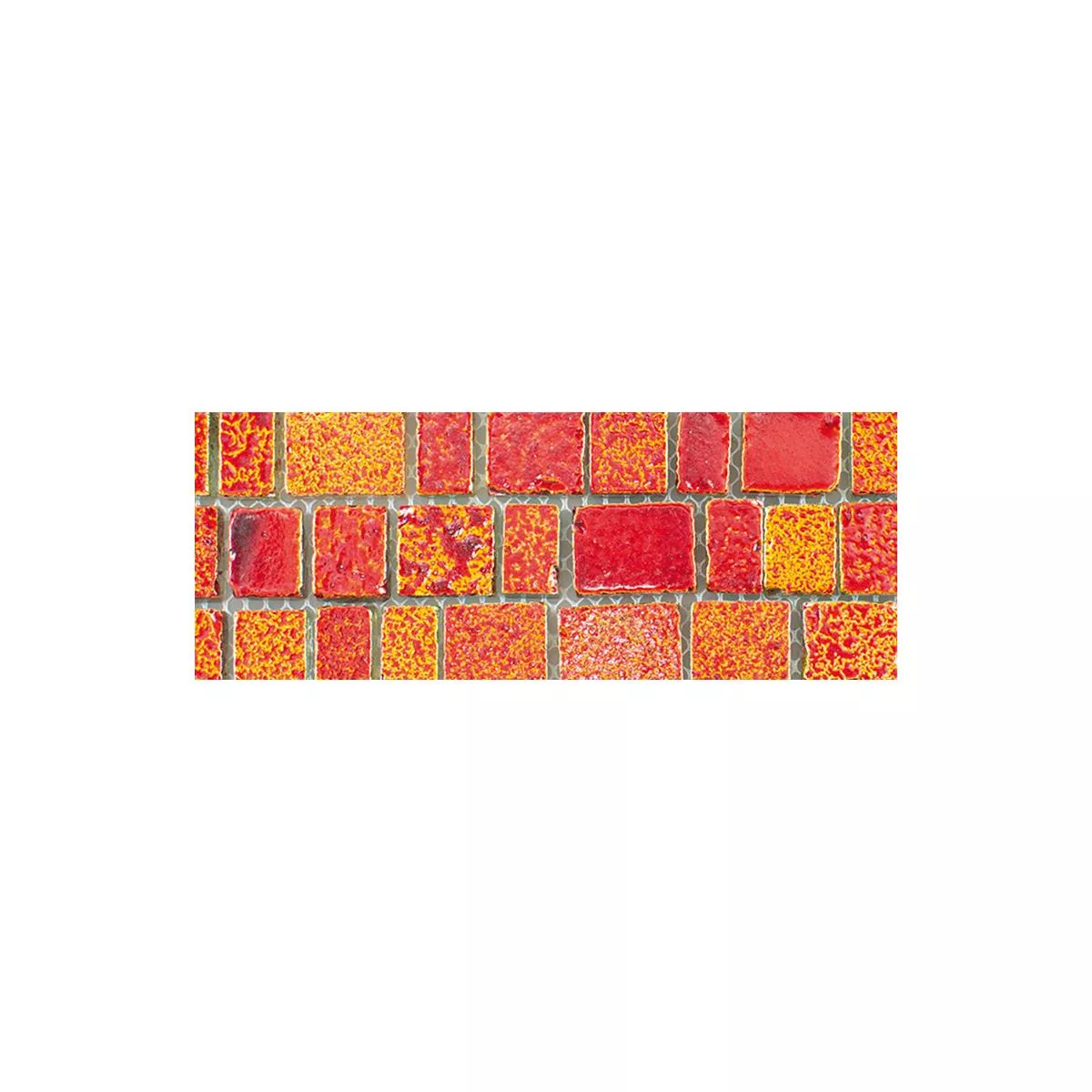 Sample Glass Mosaic Tiles Economy Red Yellow