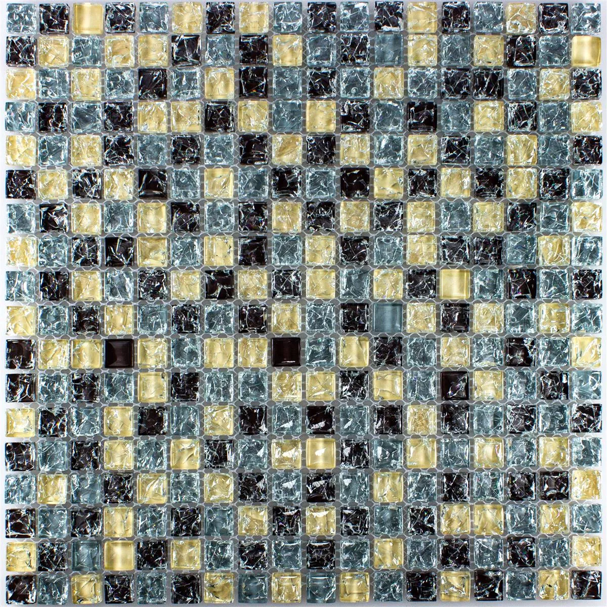 Glass Mosaic Tiles Cameron Blue Beige Brown