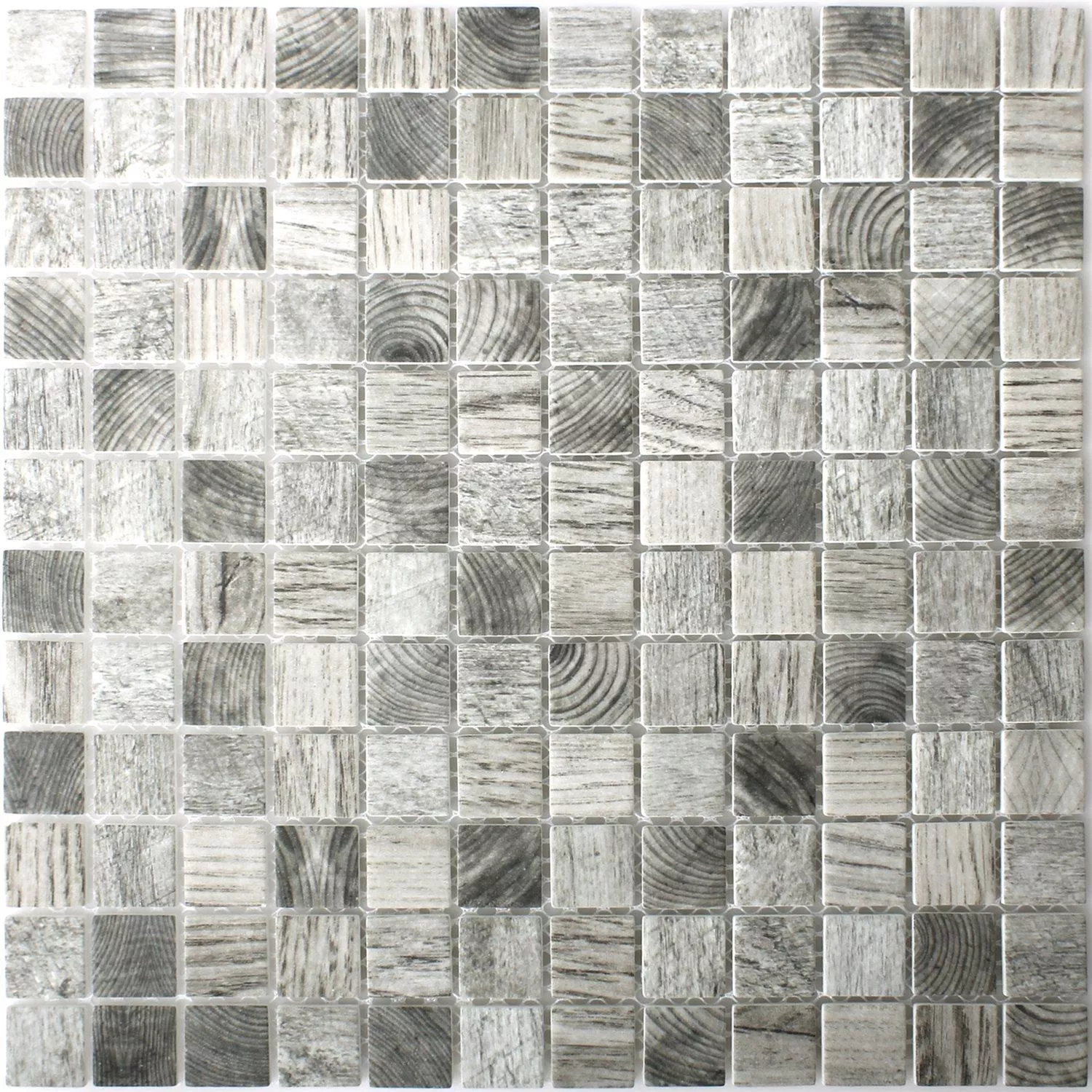 Sample Mosaic Tiles Glass Valetta Wood Structure Grey Beige