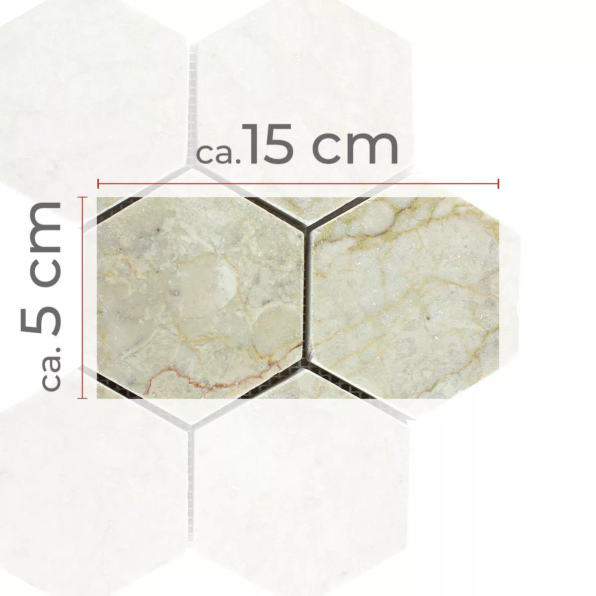 Sample Marble Natural Stone Mosaic Tiles Maracay Hexagon Botticino