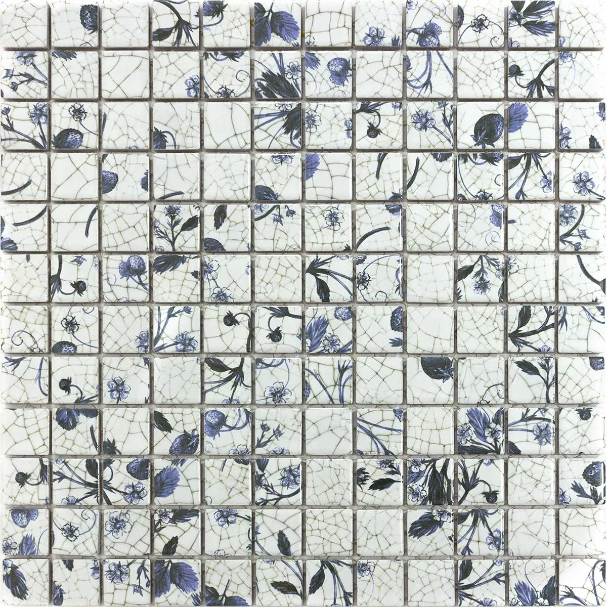 Ceramic Mosaic Tiles Isabella White Blue