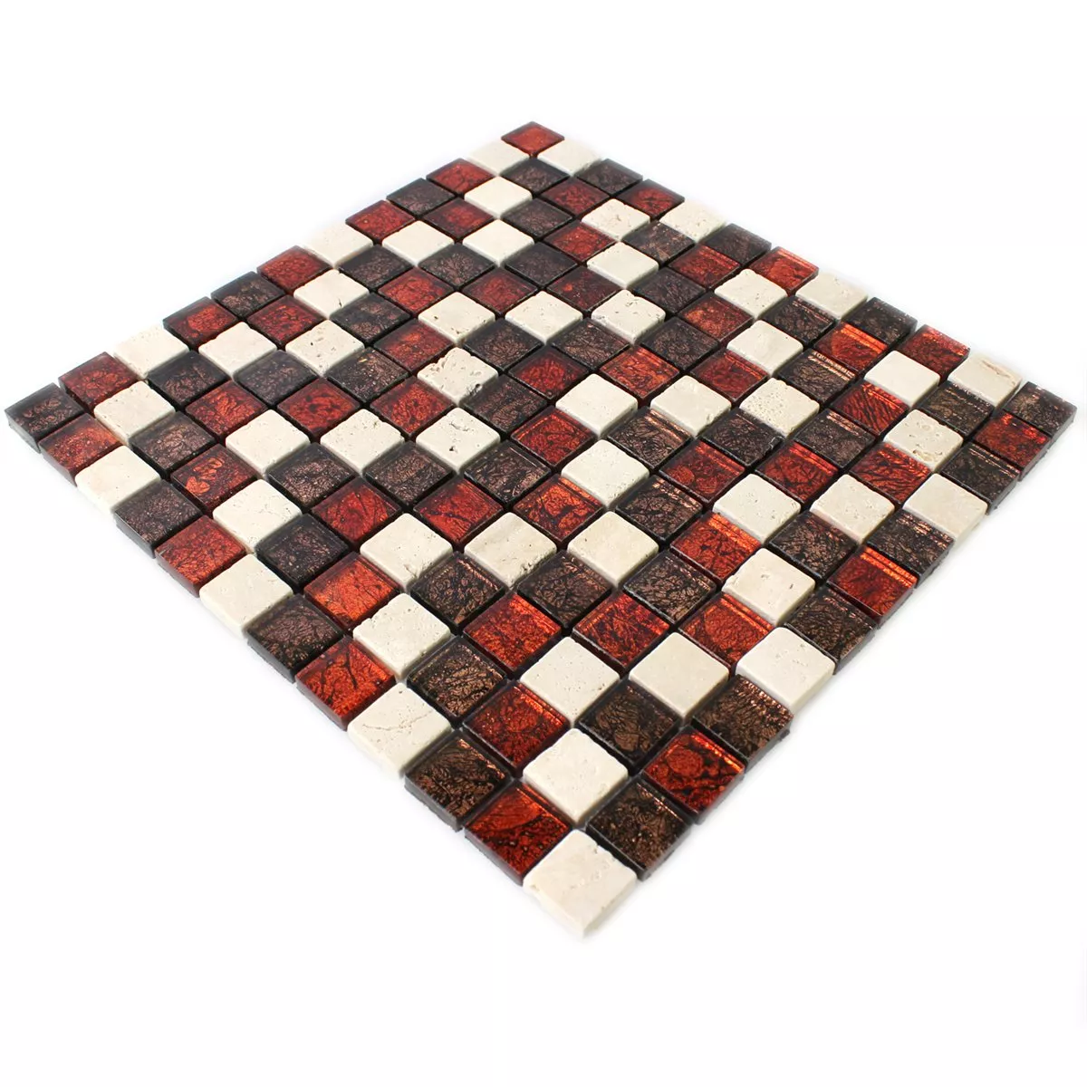 Mosaic Tiles Natural Stone Glass Red Brown Beige