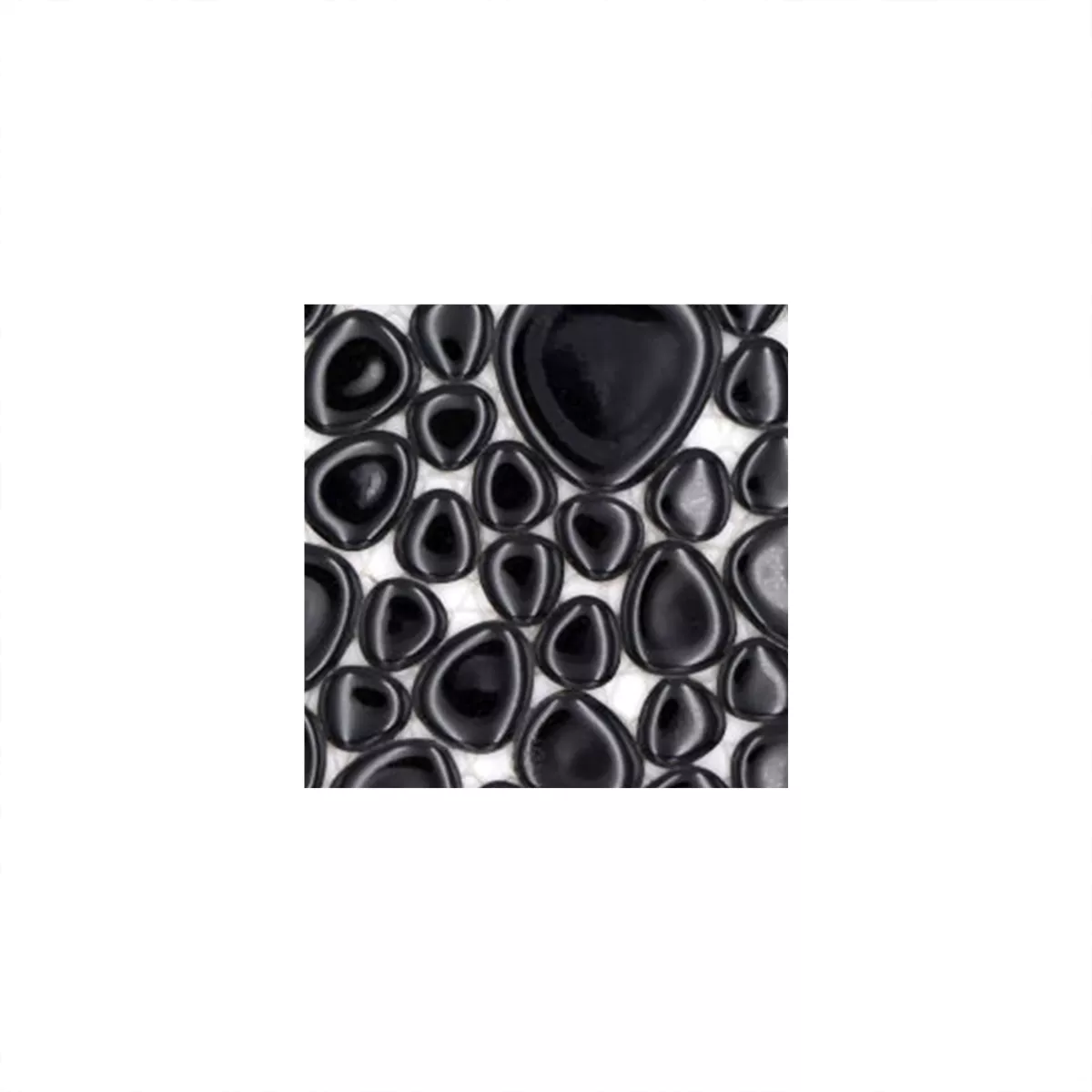 Sample Ceramic Pebble Mosaic Sabah Black Glossy