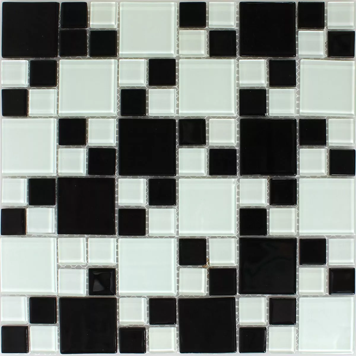 Sample Mosaic Tiles Glass Black White Mix