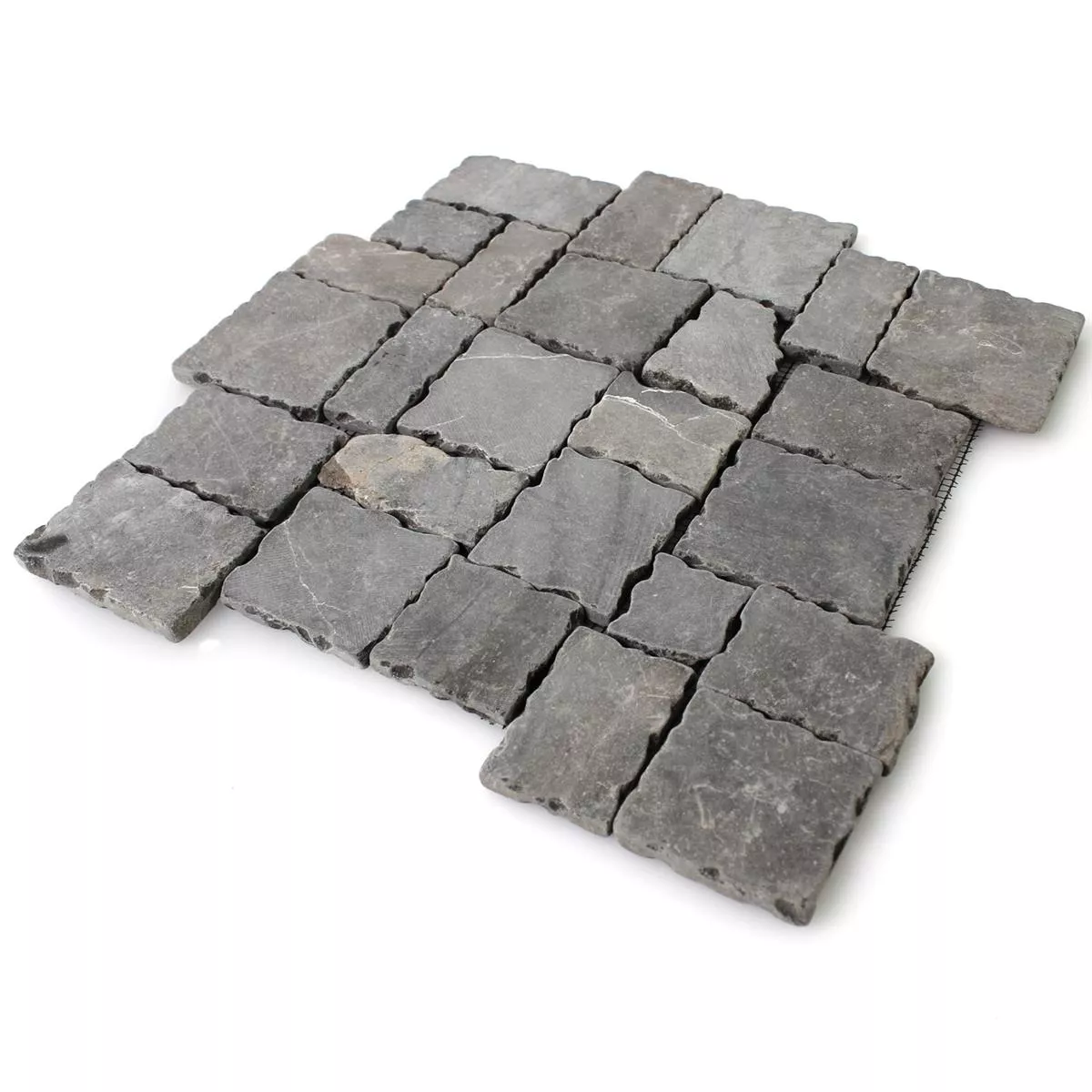 Sample Mosaic Tiles Natural Stone Anthracite Drummed