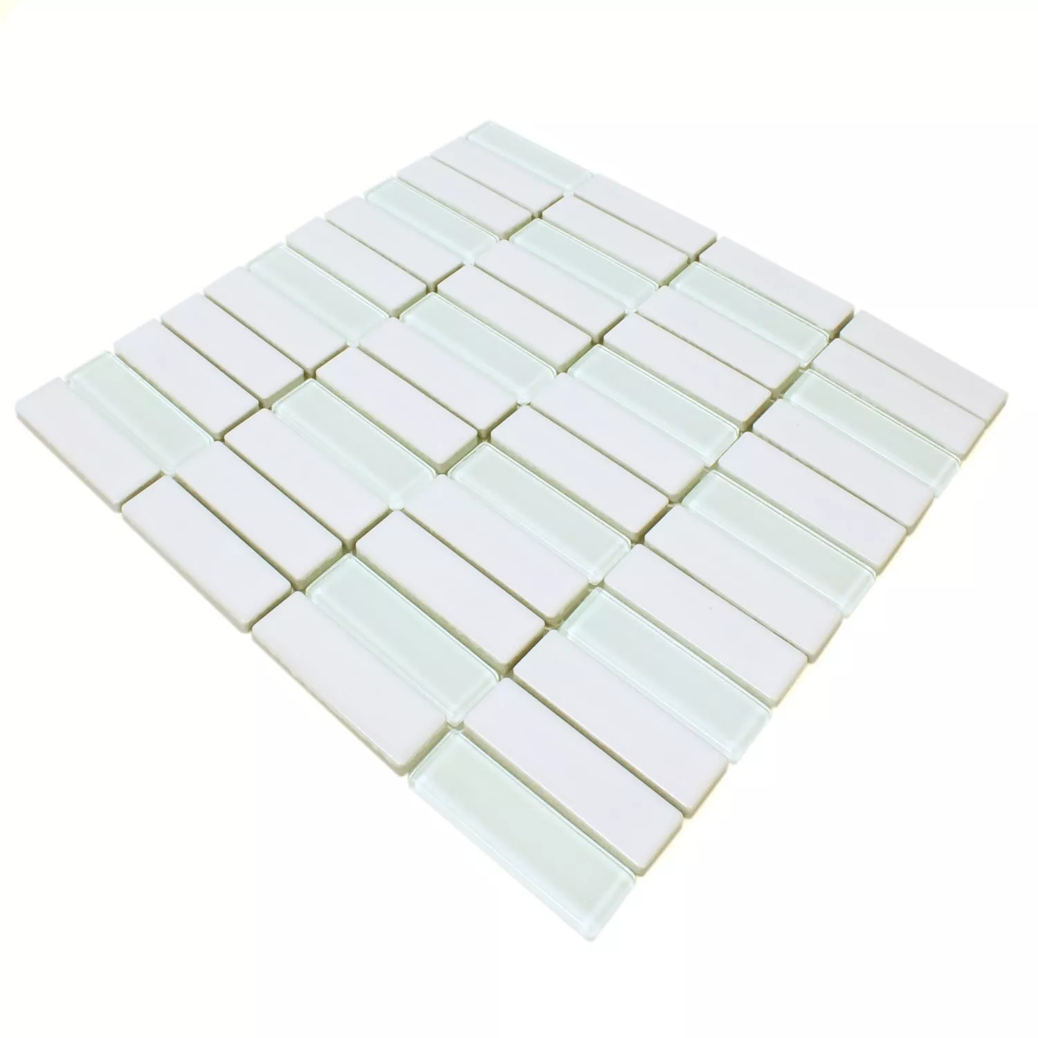Sample Ceramic Glass Mosaic Tiles Romana White Mat