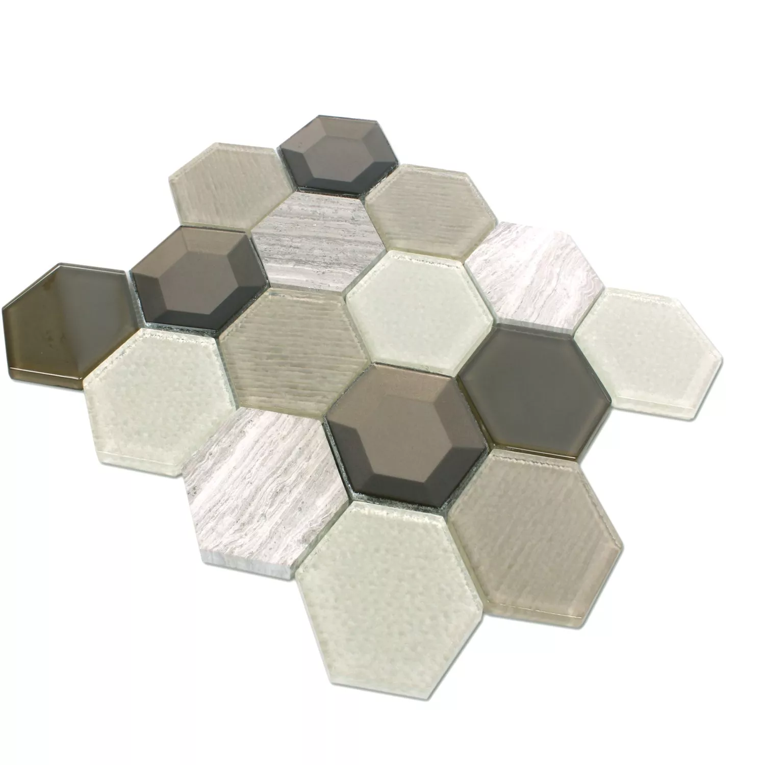Sample Mosaic Tiles Concrete Glass Natural Stone 3D Beige