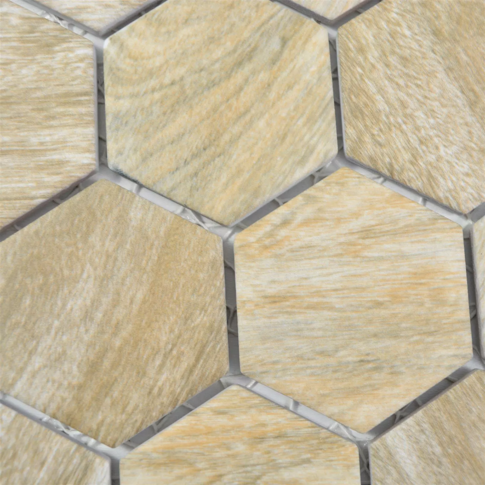 Ceramic Mosaic Tiles Elmshorn Hexagon Stone Optic Beige