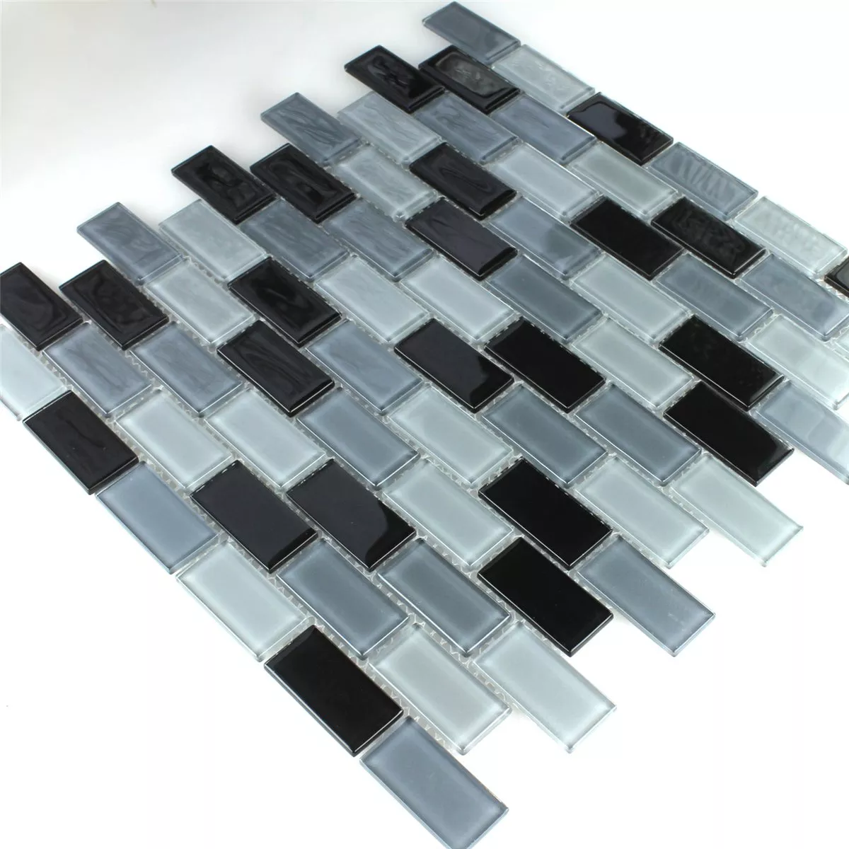 Sample Mosaic Tiles Glass Black Mix