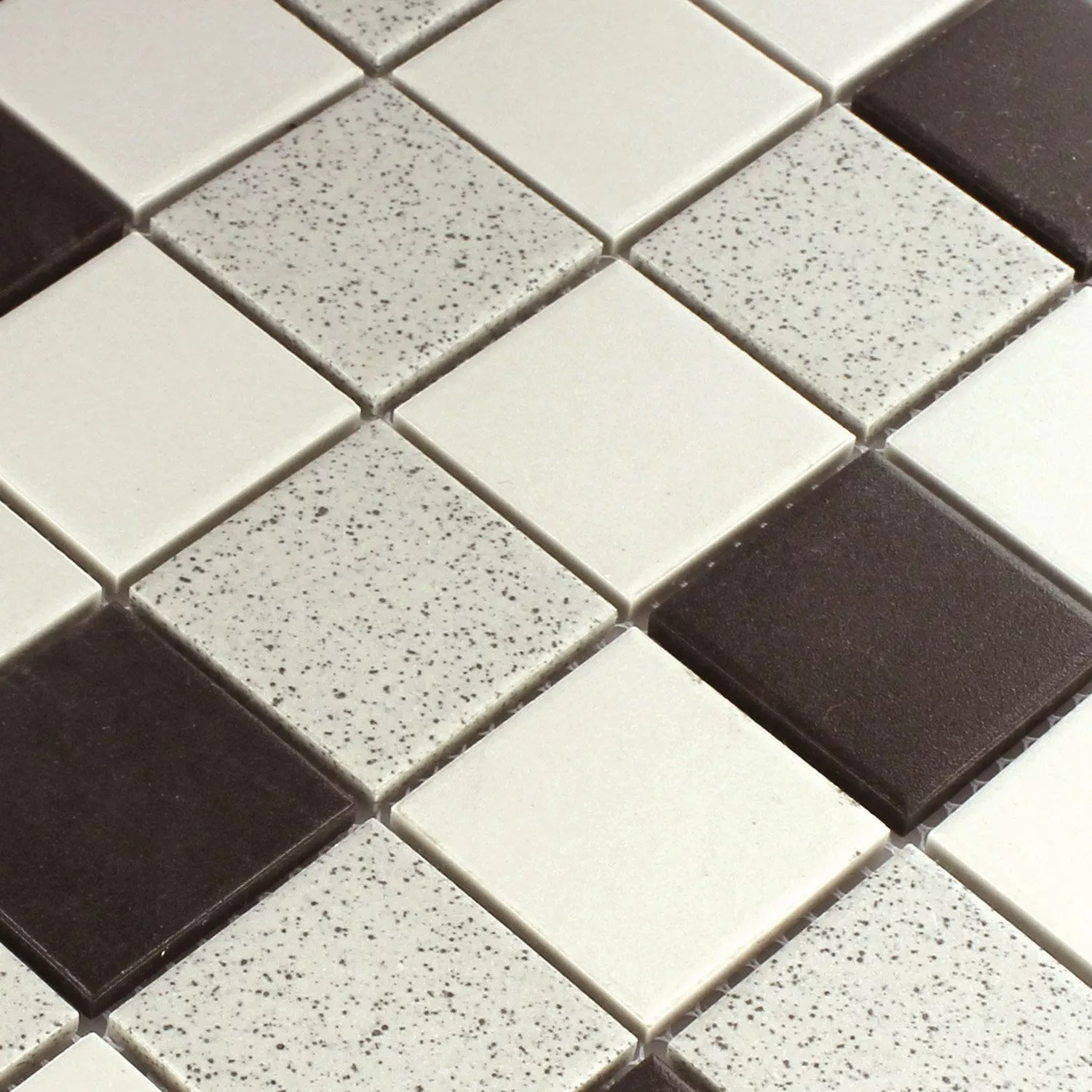 Mosaic Tiles Ceramic Black Grey Mix Mat