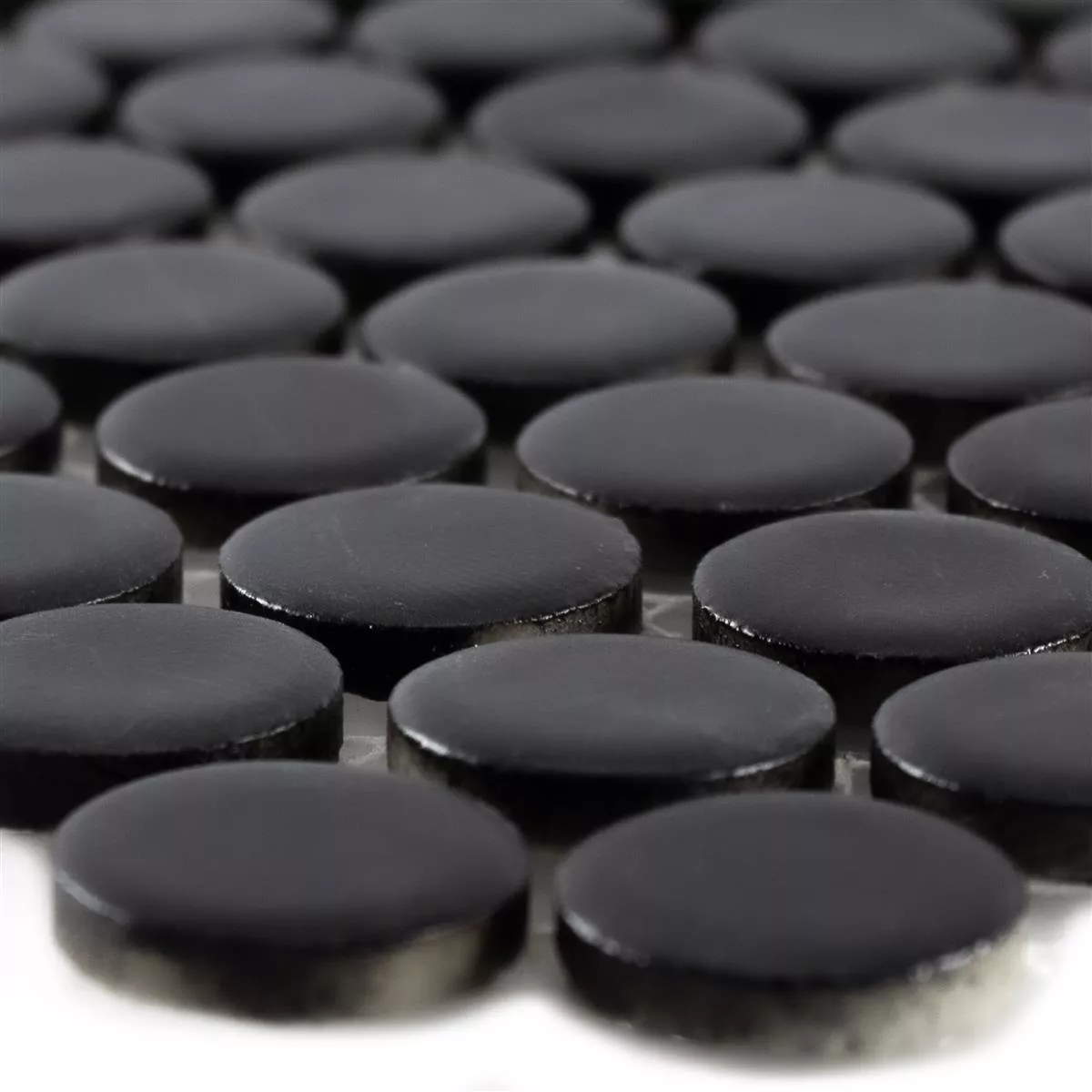 Ceramic Mosaic Tiles Button Yantra Black Mat Ceramic Mosaic Tiles Button Yantra Black Mat
