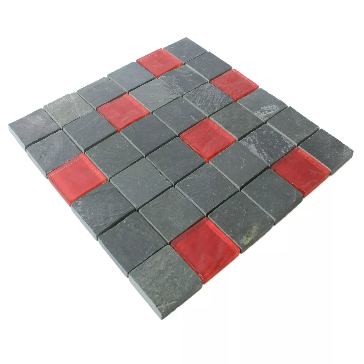 Mosaic Tiles Dragon Slate Glass Mix Black Red