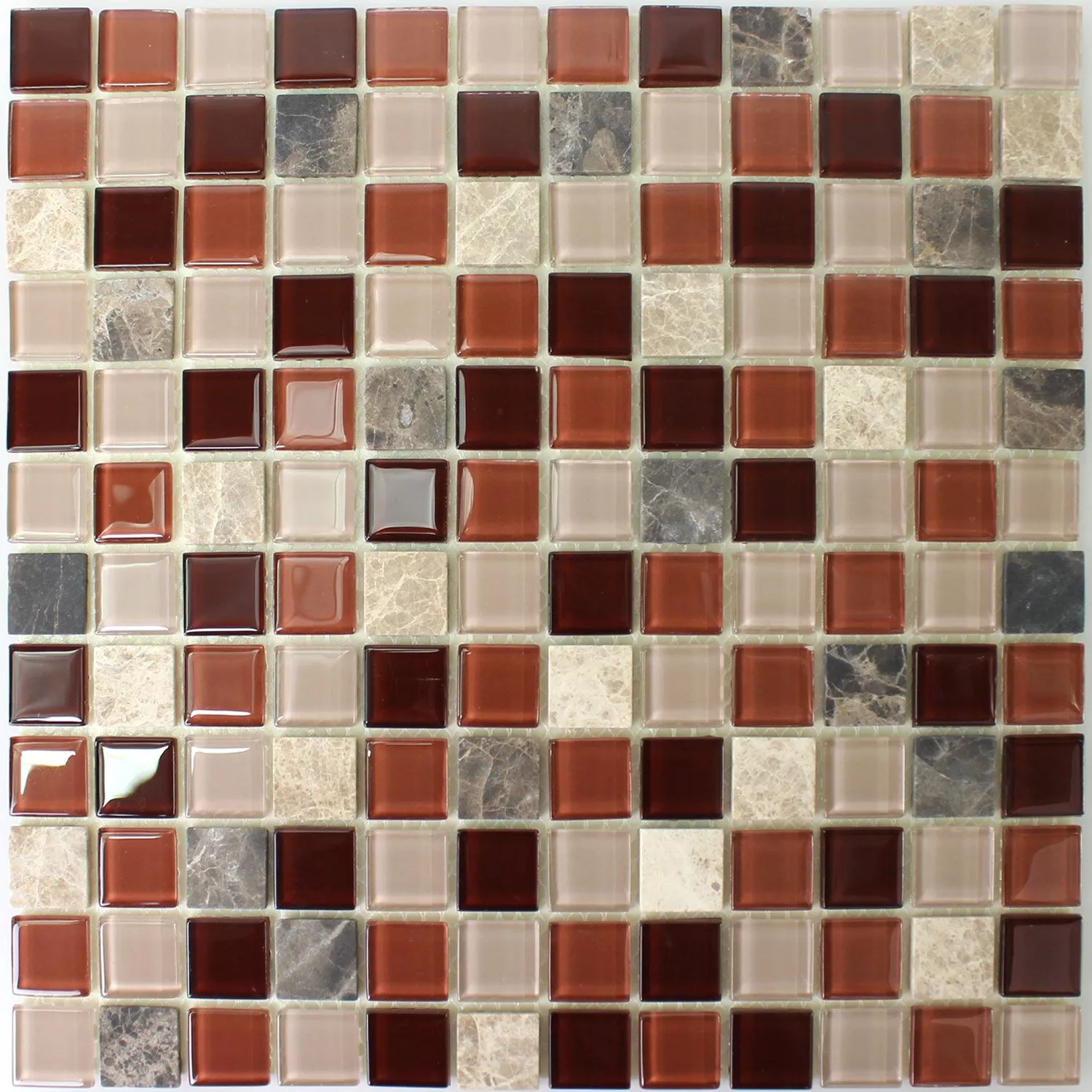 Mosaic Tiles Natural Stone Glass Self Adhesive Beige Brown Emperador