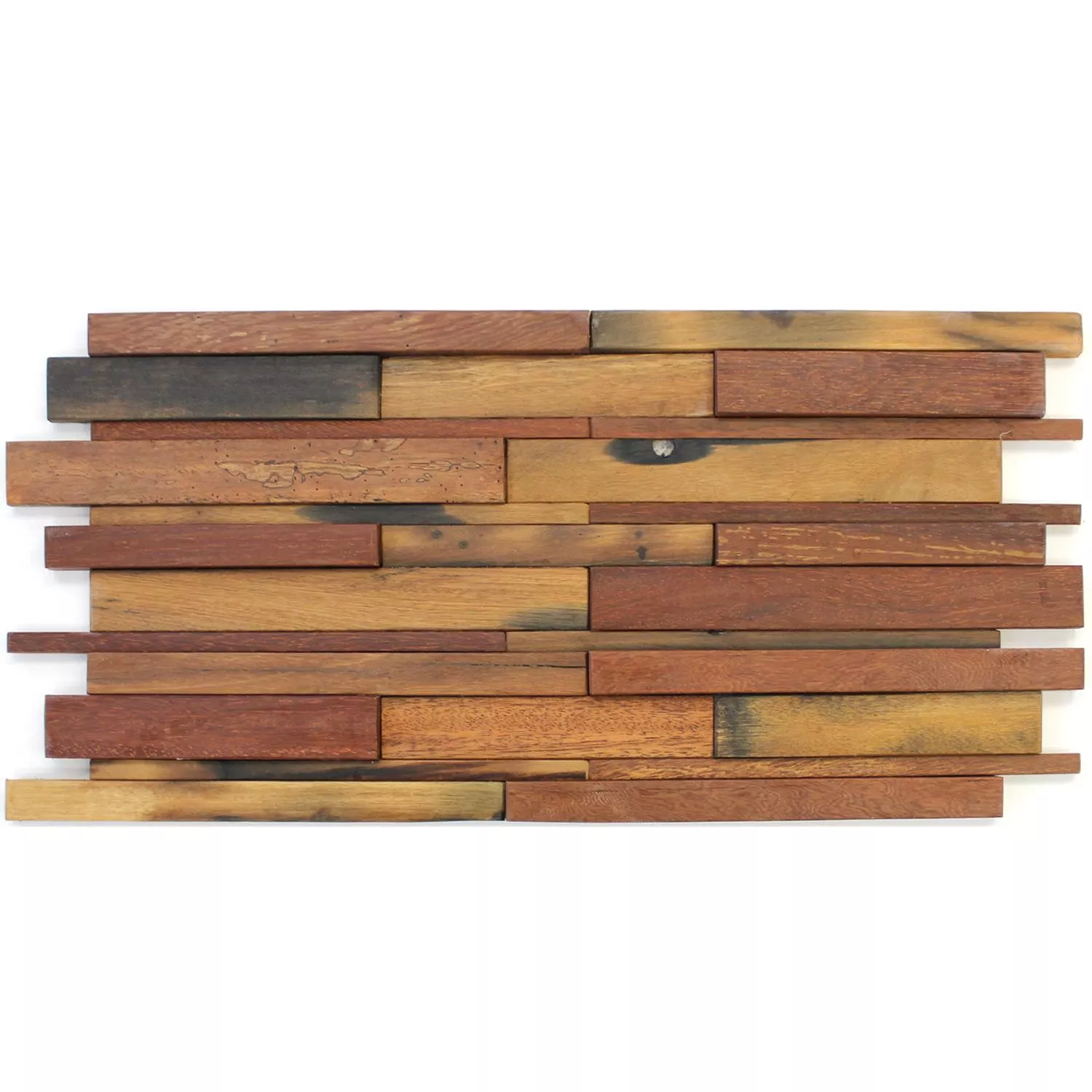 Wood Mosaic Tiles 30x60cm Brown Mix Lacquered Wood Mosaic Tiles 30x60cm Brown Mix Lacquered
