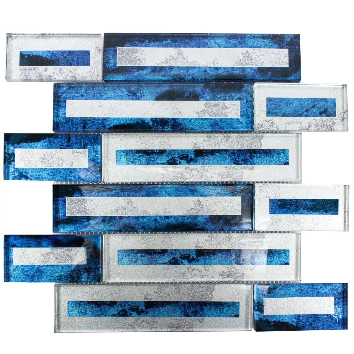 Sample Glass Mosaic Tiles Romans 2D Effect Blue