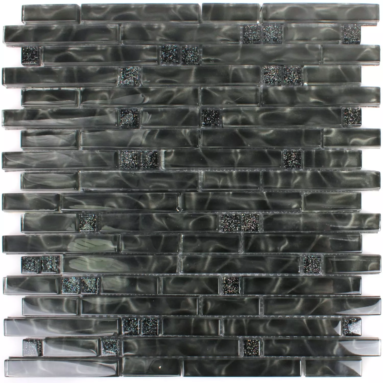 Sample Glass Mosaic Villach Black Glitter Uni