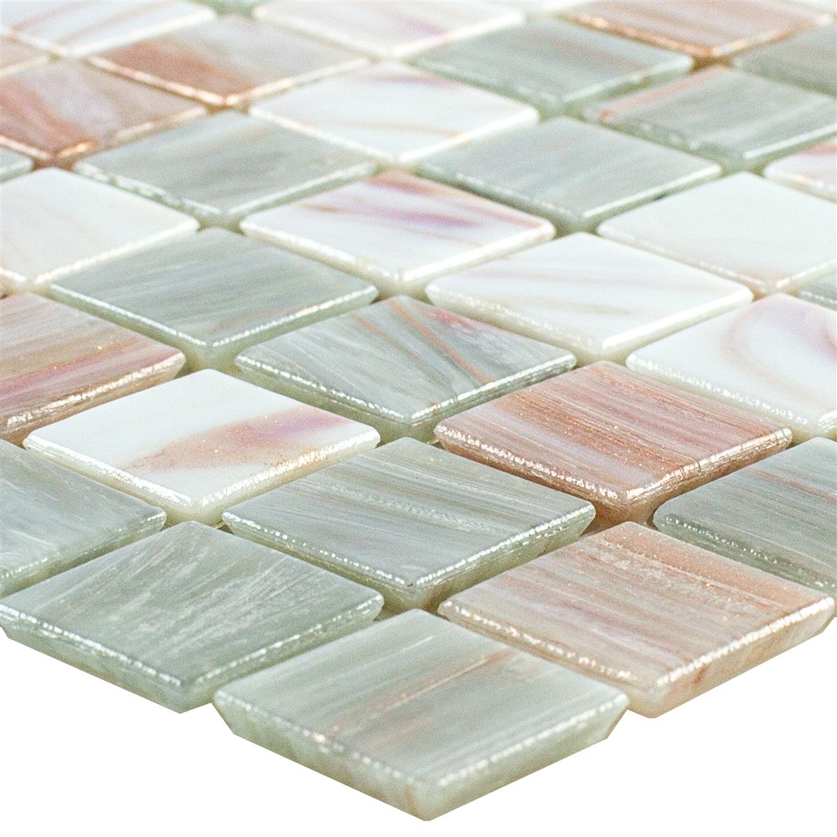 Sample Mosaic Tiles Glass Goldensilk Light Beige