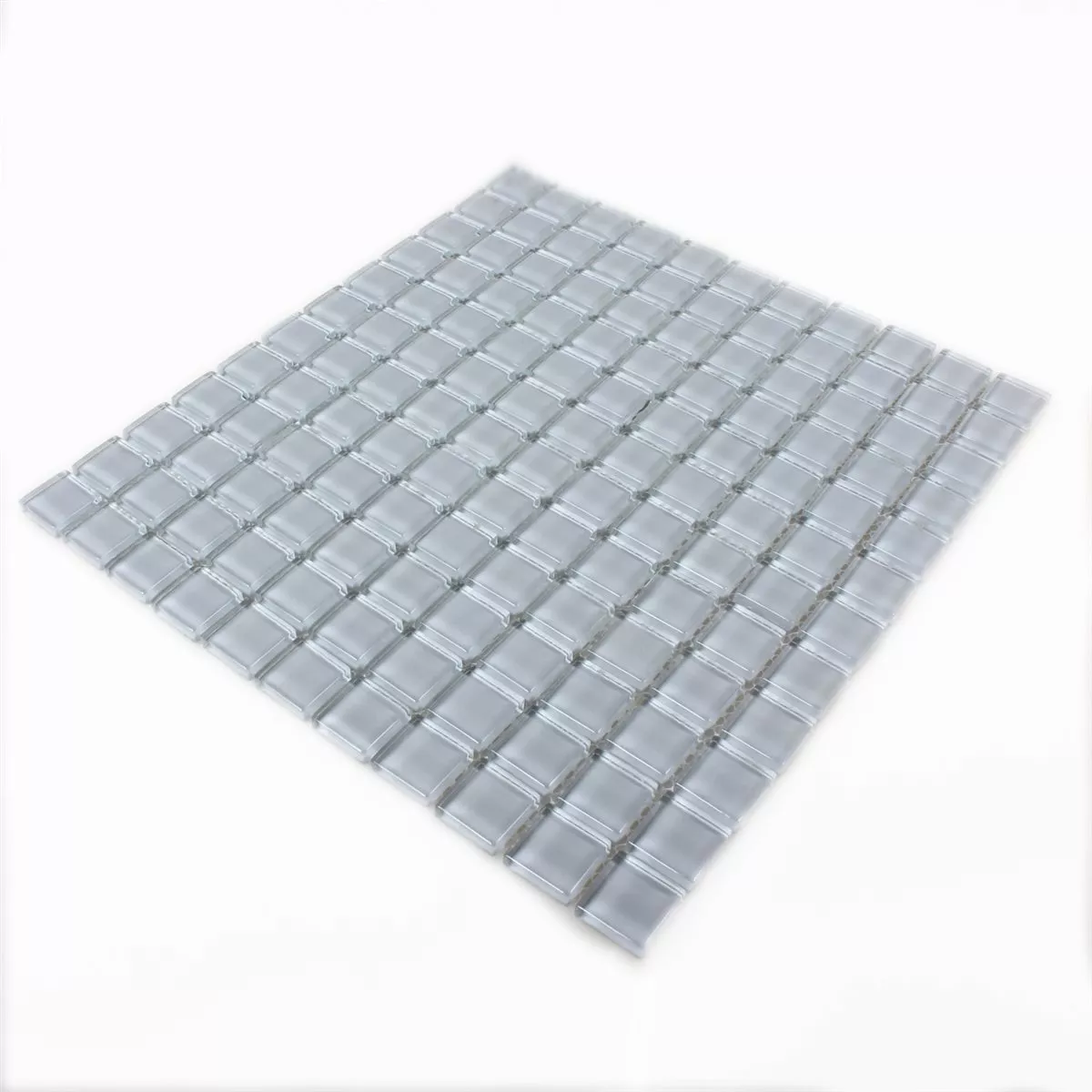Sample Mosaic Tiles Glass Light Grey Uni