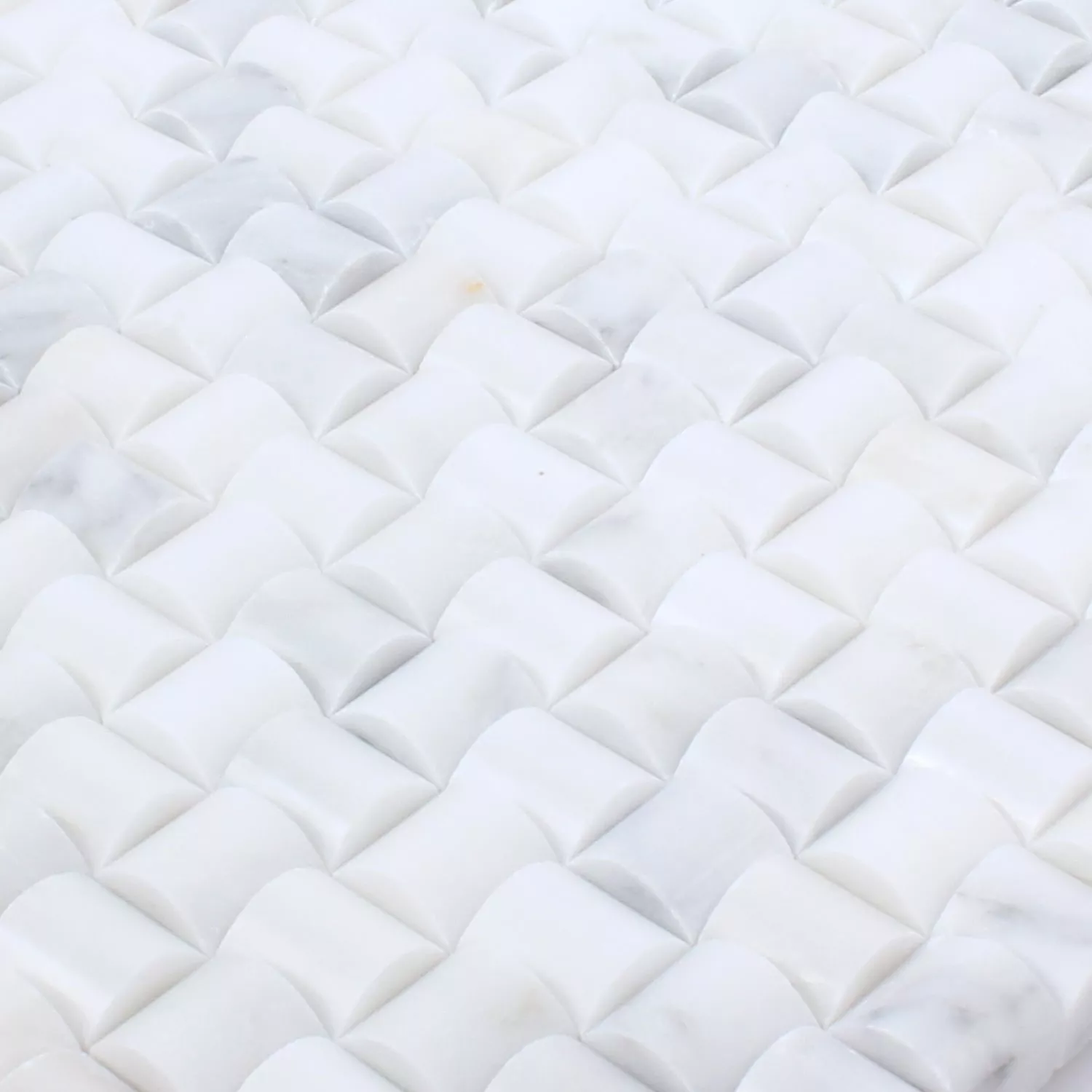 Mosaic Tiles Natural Stone Everest 3D White