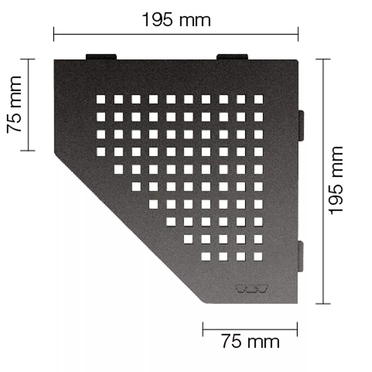 Wall shelf shower shelf Schlüter 5eck 19,5x19,5cm Square Anthracite