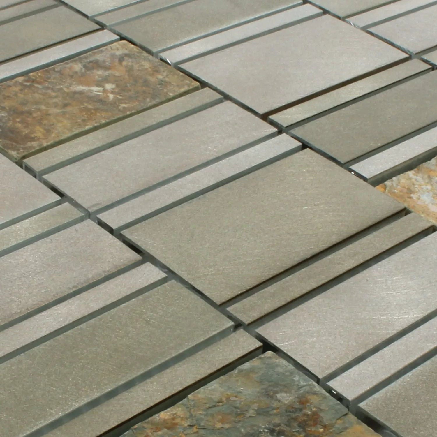 Mosaic Tiles Natural Stone Aluminium Avanti Brown