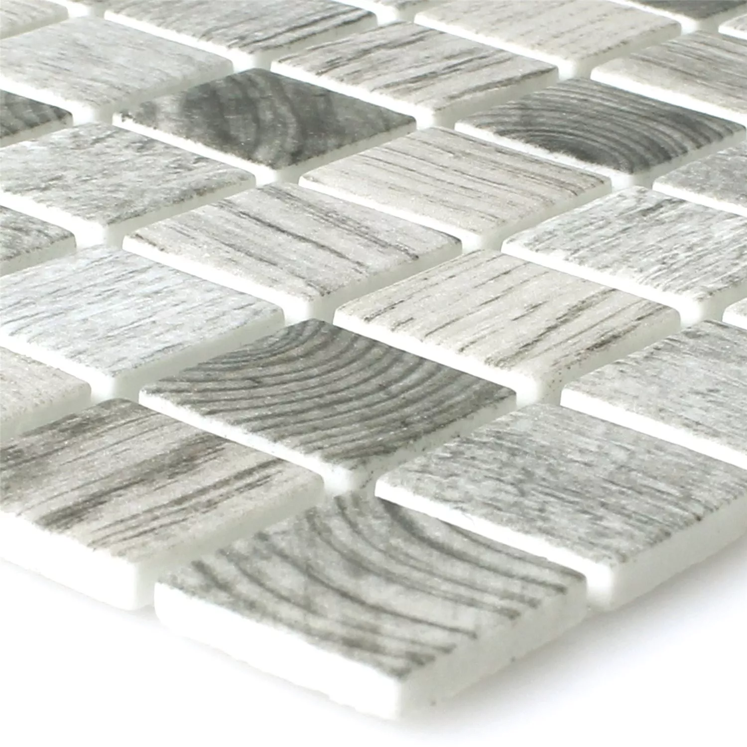 Sample Mosaic Tiles Glass Valetta Wood Structure Grey Beige