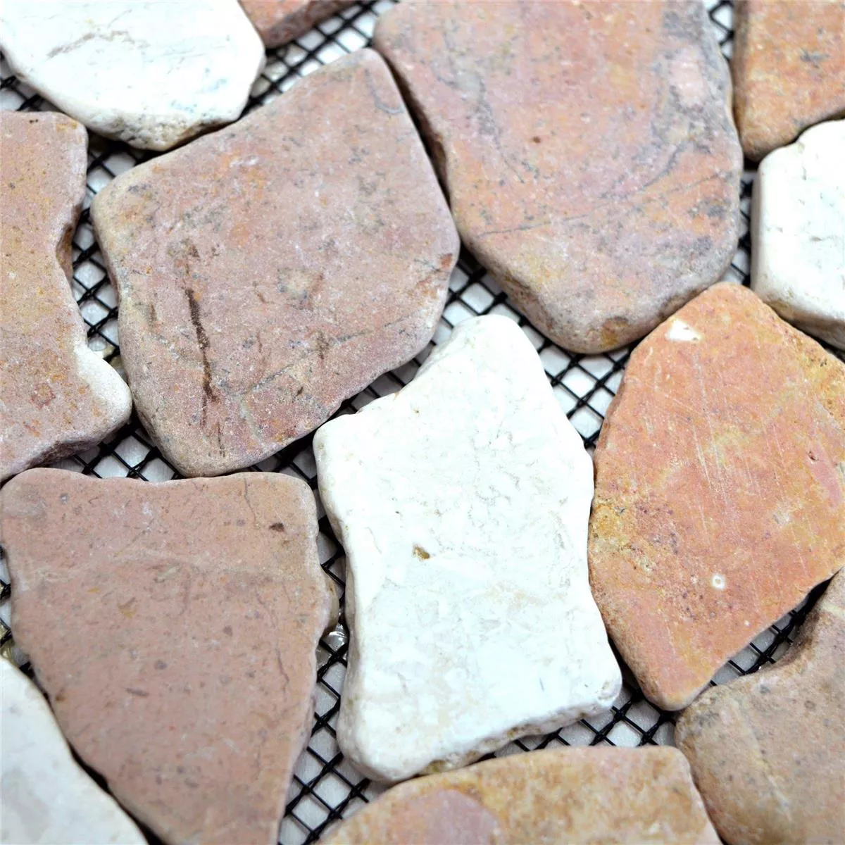 Marble Broken Natural Stone Tiles Poseidon Rosso Cream