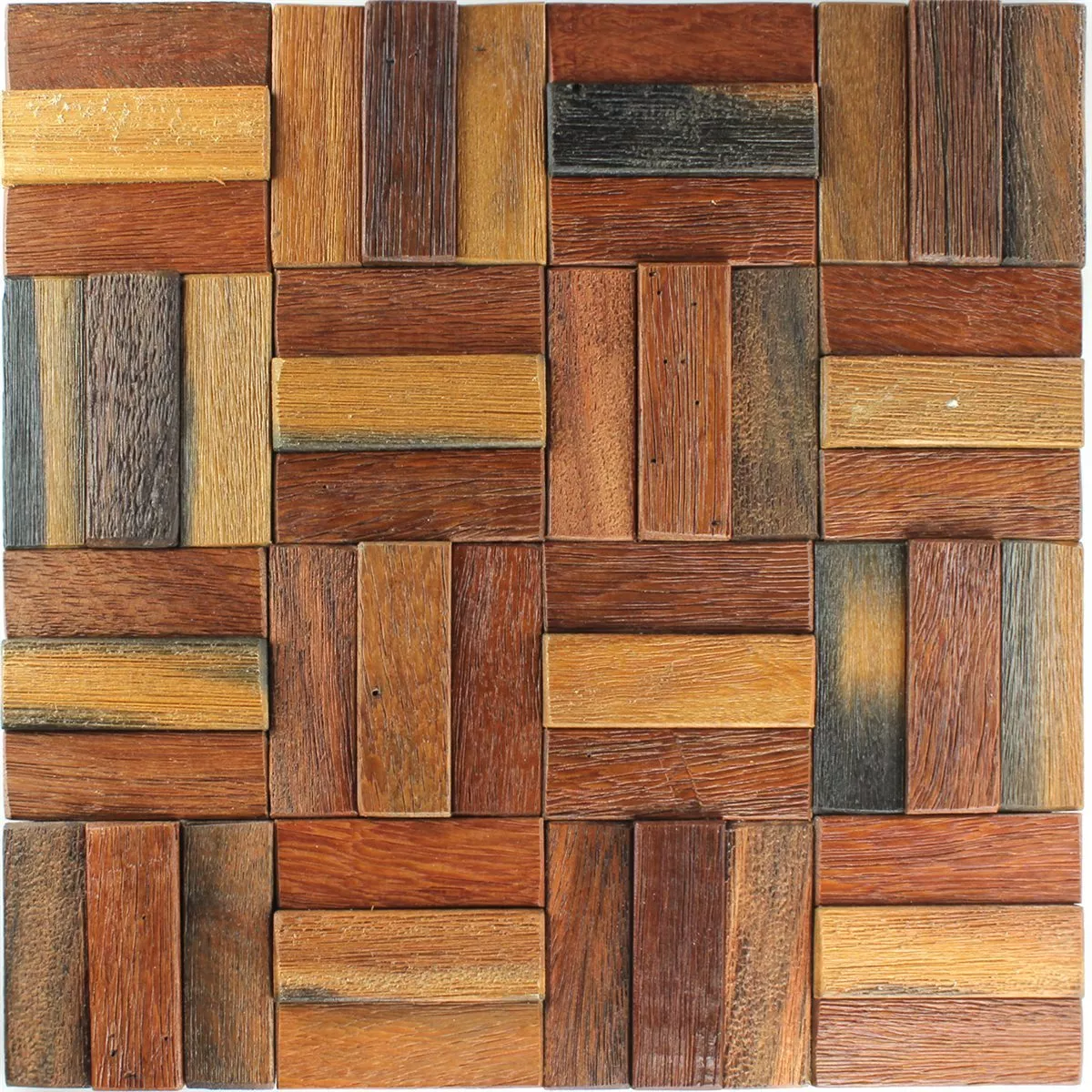 Sample Wood Mosaic Tiles Planks Lacquered